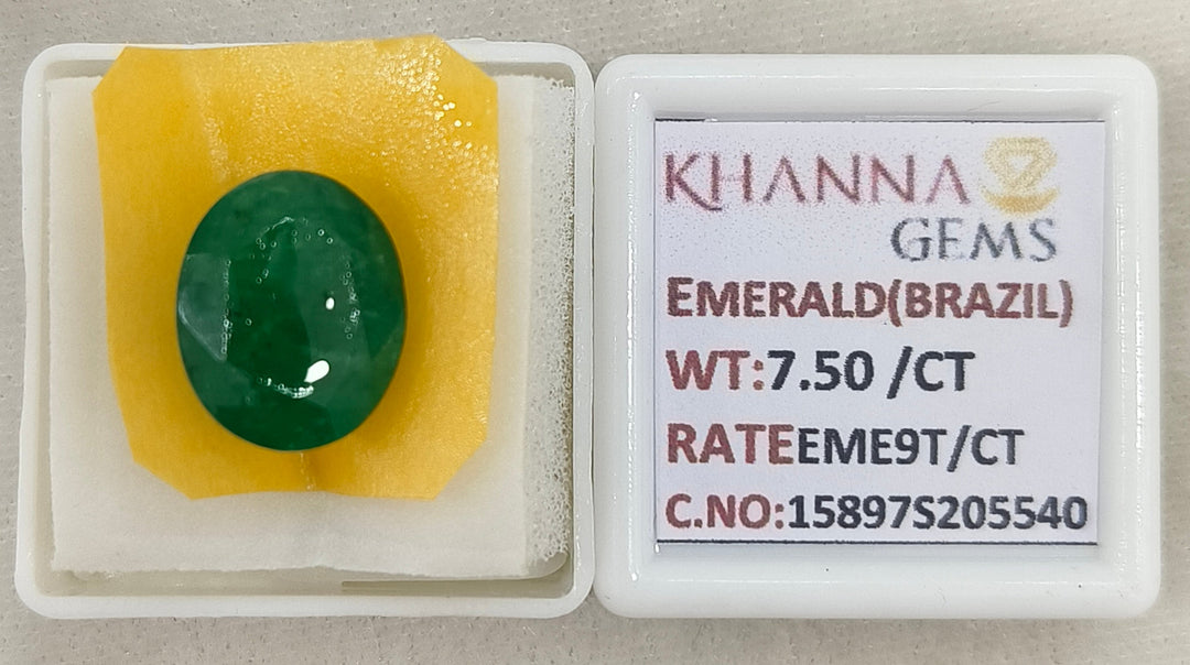 7.5/CT Natural Panna Stone with Govt. Lab Certificate-15897S205540