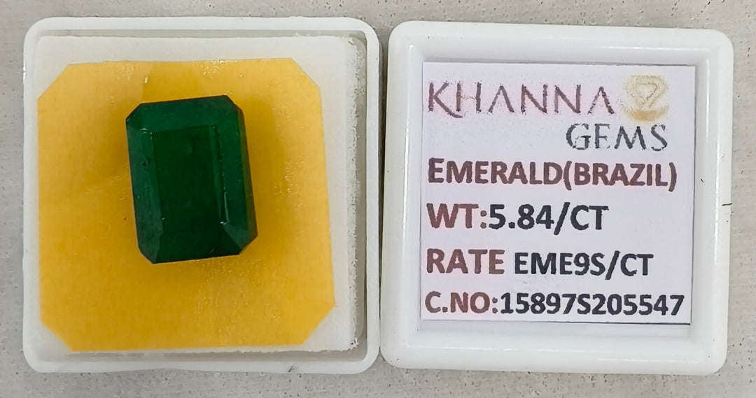 5.84/CT Natural Panna Stone with Govt. Lab Certificate-15897S205547
