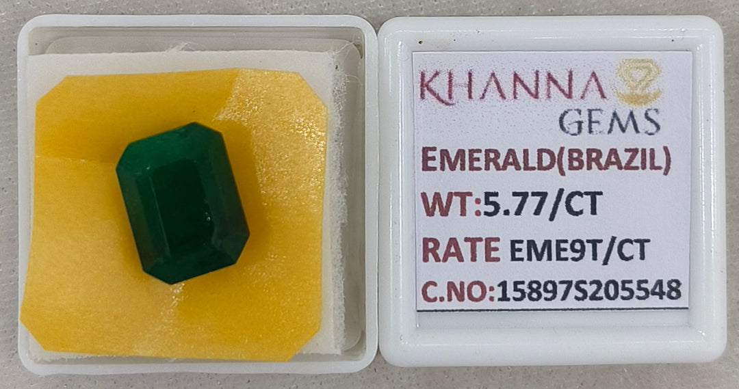 5.77/CT Natural Panna Stone with Govt. Lab Certificate-15897S205548