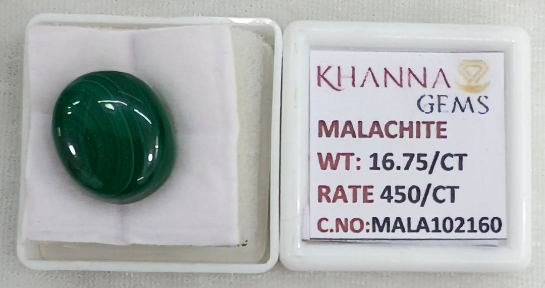 16.75/CT Natural Malachite Gemstone of Premium Quality-MALA102160