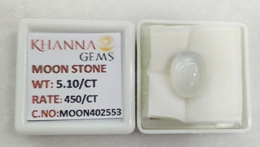 5.1/CT Moon Stone with Govt. Lab Certificate (450)