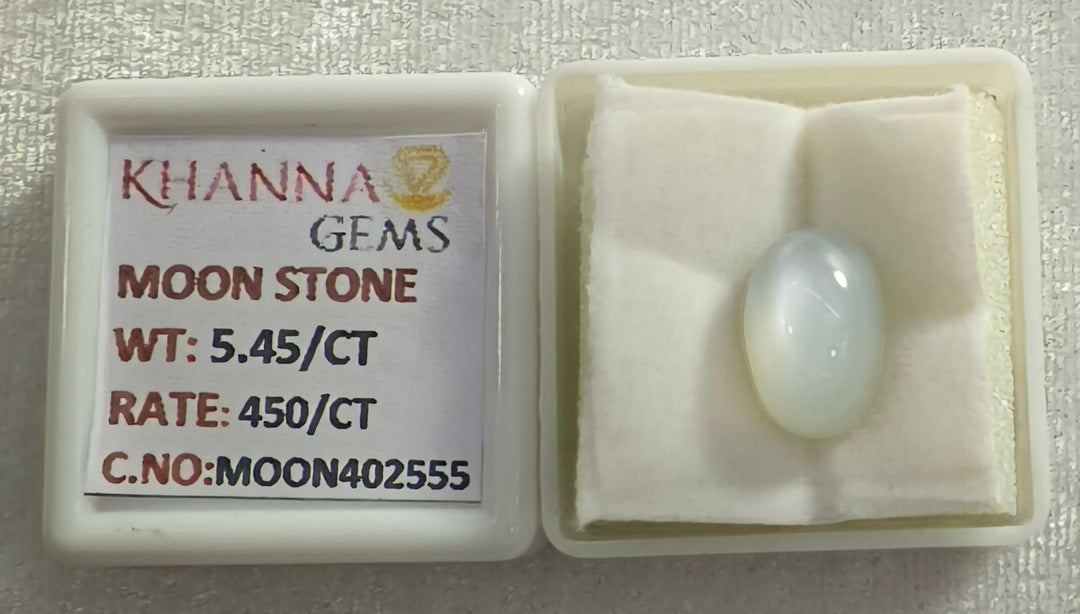 5.45/CT Moon Stone with Govt. Lab Certificate (450)