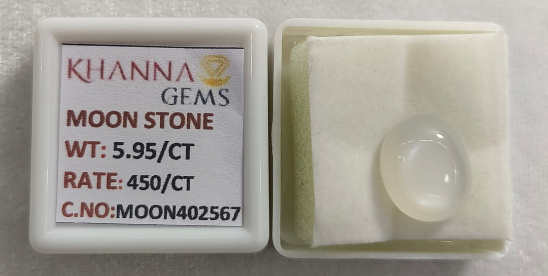 5.95/CT Moon Stone with Govt. Lab Certificate (450)