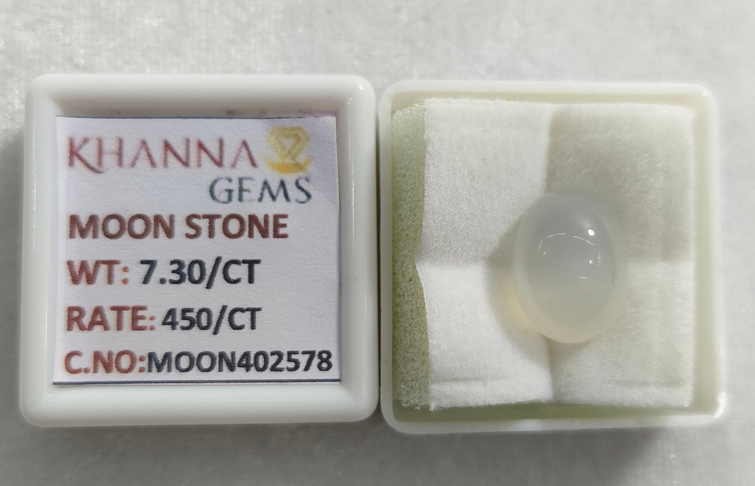 7.3/CT Moon Stone with Govt. Lab Certificate (450)
