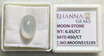 Load image into Gallery viewer, 6.65/CT Moon Stone with Govt. Lab Certificate (450)