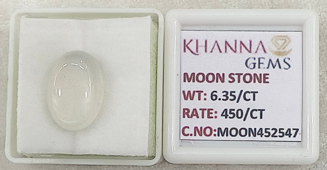 6.35/CT Moon Stone with Govt. Lab Certificate (450)