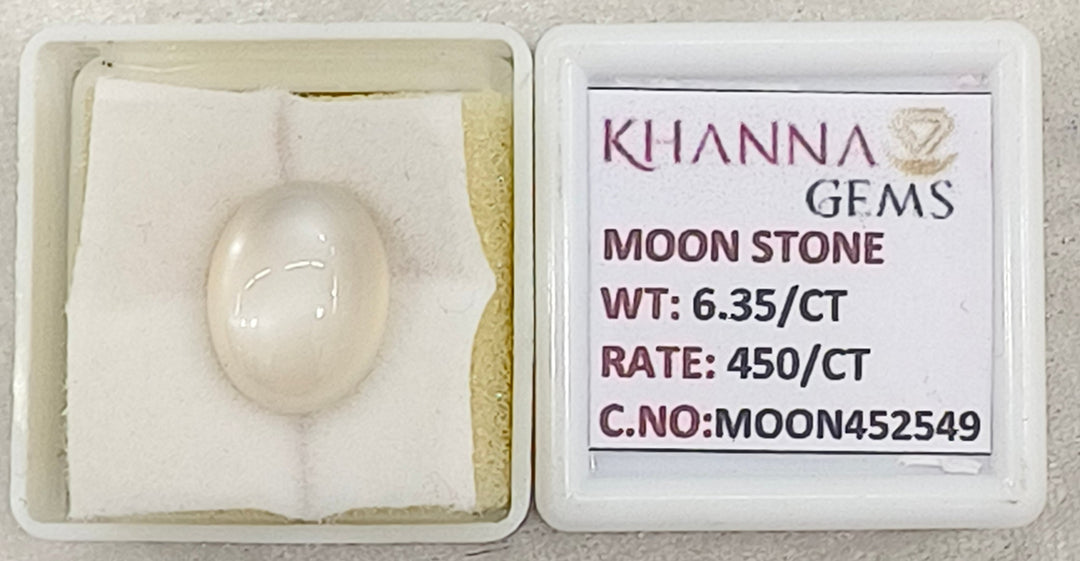 6.35/CT Moon Stone with Govt. Lab Certificate (450)