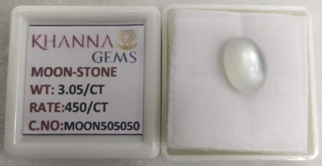 3.05/CT Moon Stone with Govt. Lab Certificate (450)