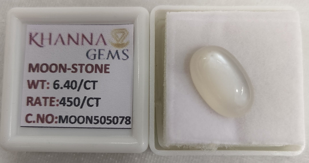 6.40/CT Moon Stone with Govt. Lab Certificate