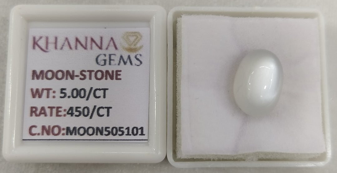5.00/CT Moon Stone with Govt. Lab Certificate