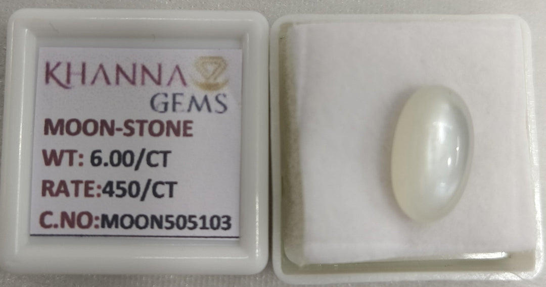 6.00/CT Moon Stone with Govt. Lab Certificate