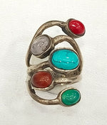 Load image into Gallery viewer, 9.70/GM MULTI MIX SILVER RING  (525)