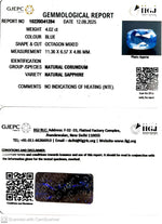 Load image into Gallery viewer, 4.02/CT Natural Blue Sapphire with Govt Lab Certificate (34410)
