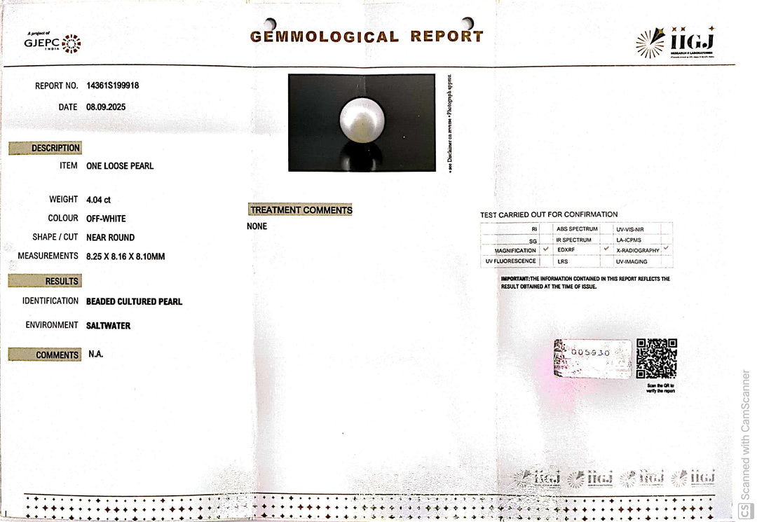 4.04/CT Natural South Sea Pearl Beads With Lab Certificate (1550)