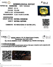 8.51/CT Natural Yellow Sapphire With Govt Lab Certificate (23310)