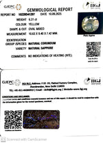 Load image into Gallery viewer, 6.31/CT Natural Yellow Sapphire With Govt Lab Certificate (34410)
