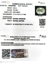 Load image into Gallery viewer, 6.69/CT Natural Yellow Sapphire With Govt Lab Certificate (12210)
