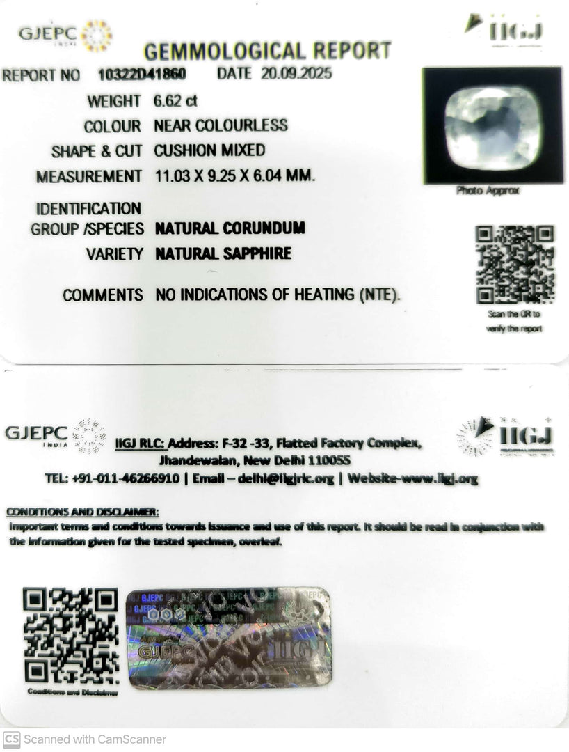 6.62/CT Natural Yellow Sapphire With Govt Lab Certificate (23310)