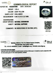 1.93/CT Natural Yellow Sapphire With Govt Lab Certificate (16650)