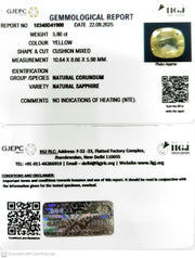 5.80/CT Natural Yellow Sapphire With Govt Lab Certificate (16650)
