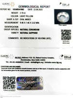 Load image into Gallery viewer, 2.19/CT Natural Yellow Sapphire With Govt Lab Certificate (12210)
