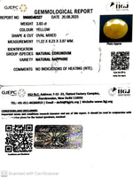 Load image into Gallery viewer, 3.83/CT Natural Yellow Sapphire With Govt Lab Certificate (1221)
