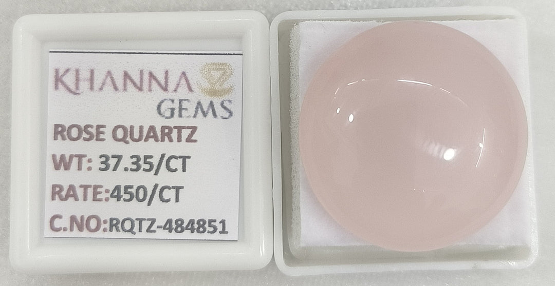 37.35/CT Healing Rose Quartz Stone with Govt. Lab Certificate-484851