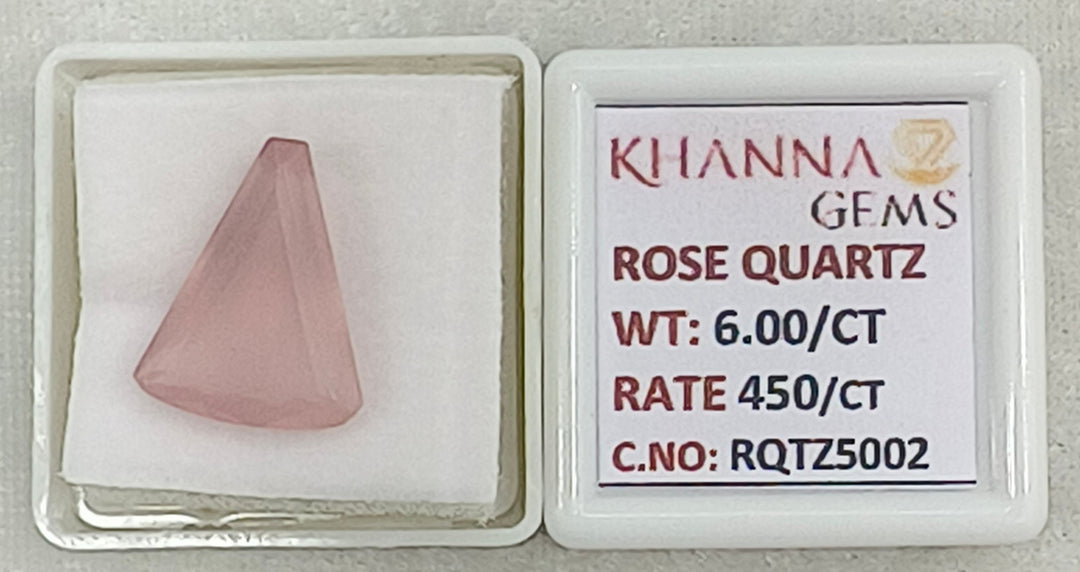 6.00/CT Healing Rose Quartz Stone with Govt. Lab Certificate-RQTZ5002