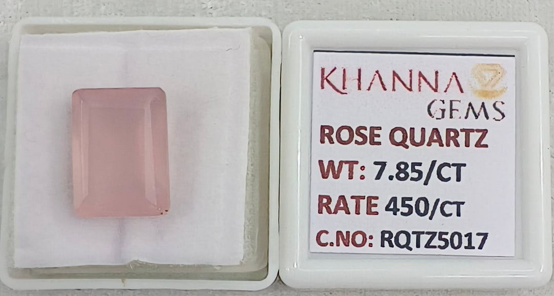 7.85/CT Healing Rose Quartz Stone with Govt. Lab Certificate-RQTZ5017