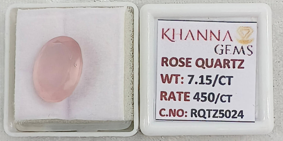 7.15/CT Healing Rose Quartz Stone with Govt. Lab Certificate-RQTZ5024