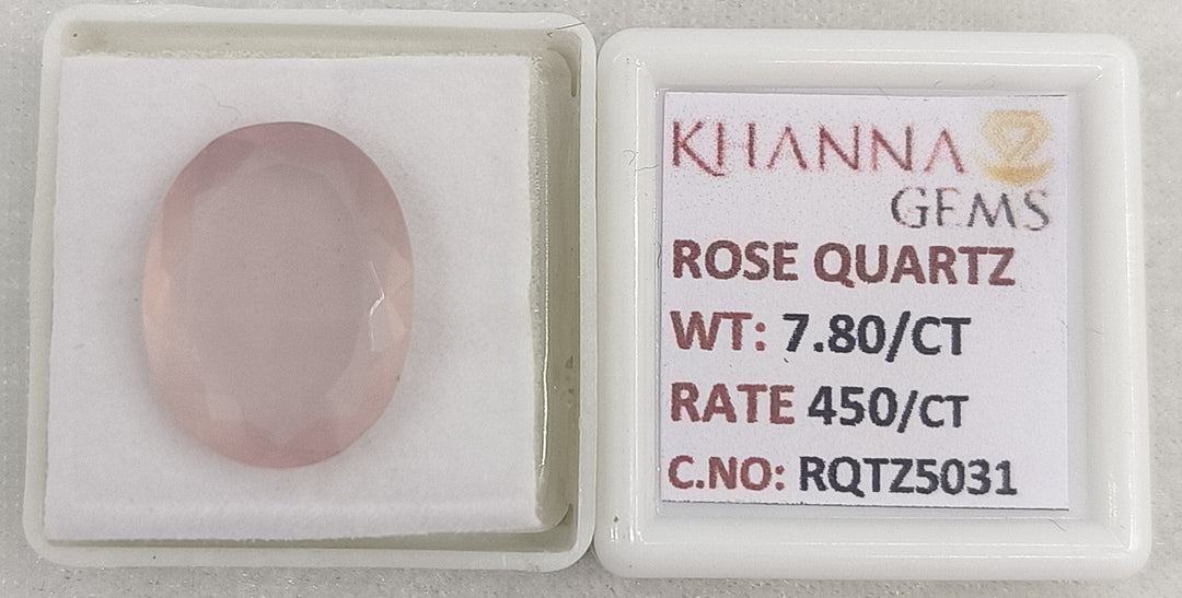 7.80/CT Healing Rose Quartz Stone with Govt. Lab Certificate-RQTZ5031
