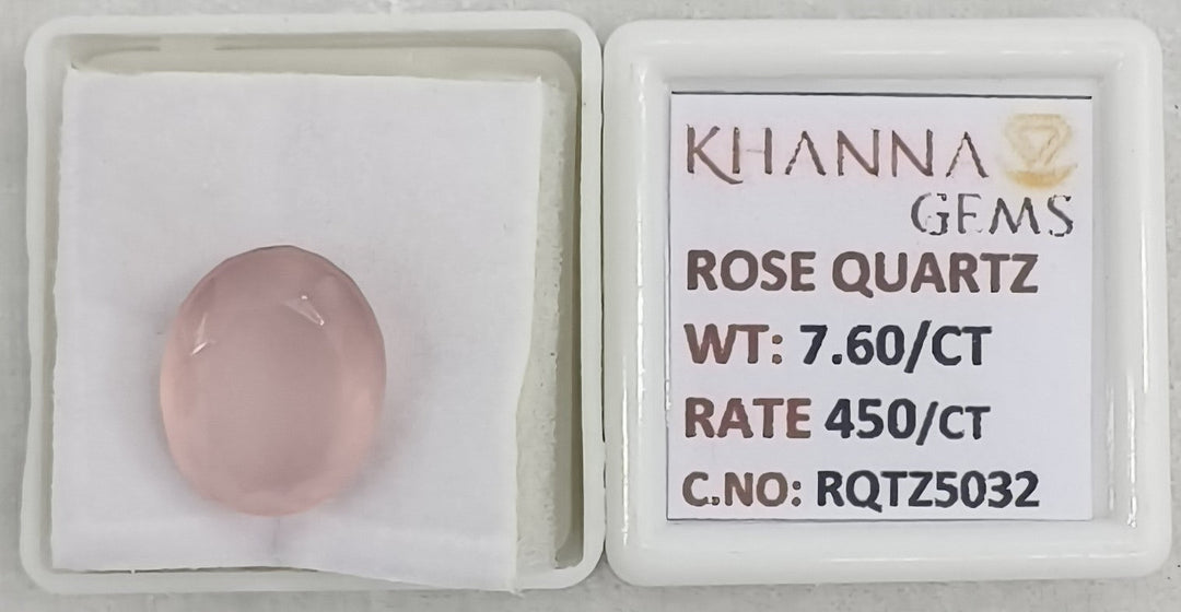 7.60/CT Healing Rose Quartz Stone with Govt. Lab Certificate-RQTZ5032