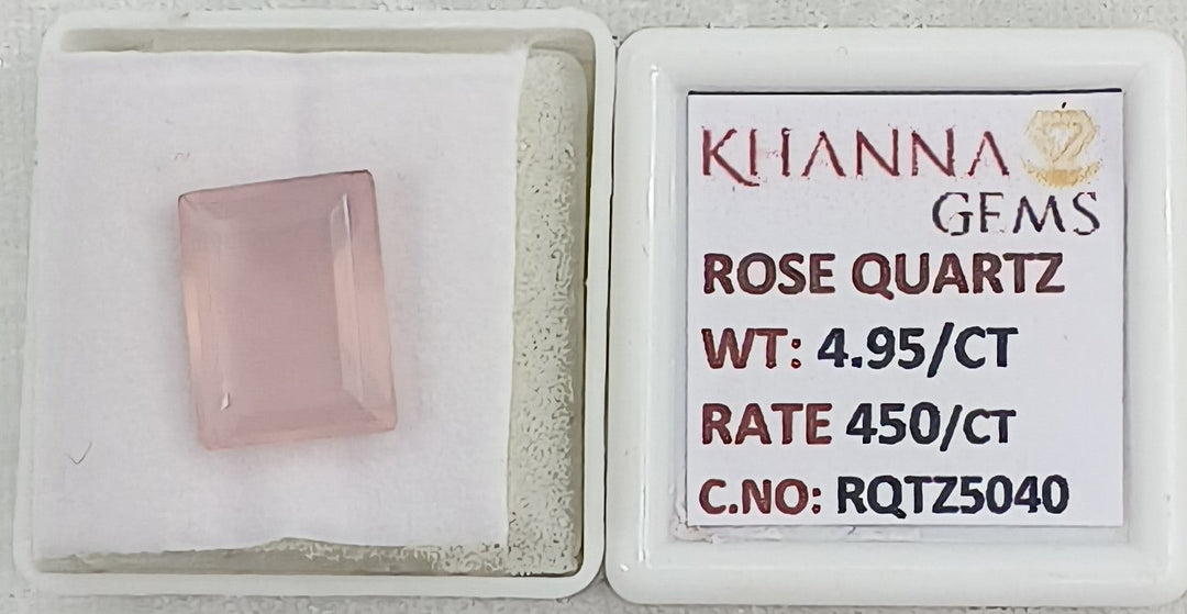 4.95/CT Healing Rose Quartz Stone with Govt. Lab Certificate-RQTZ5040