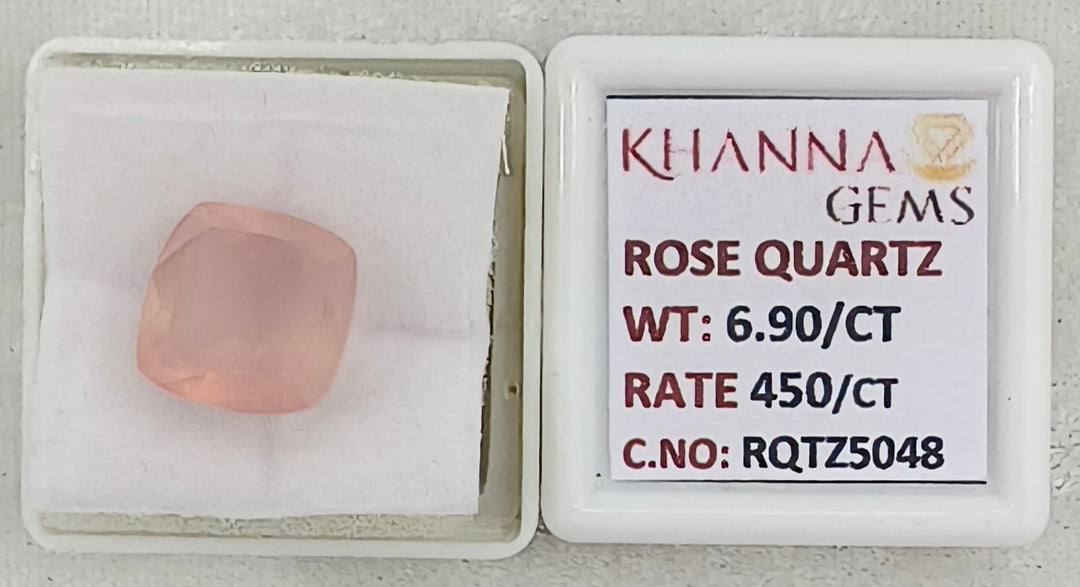 6.90/CT Healing Rose Quartz Stone with Govt. Lab Certificate-RQTZ5048