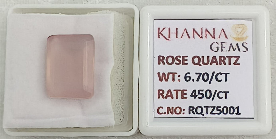 6.70/CT Healing Rose Quartz Stone with Govt. Lab Certificate-RQTZ5001