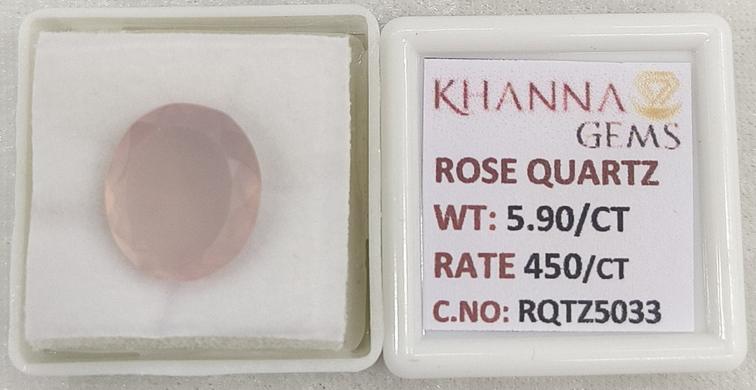 5.90/CT Healing Rose Quartz Stone with Govt. Lab Certificate-RQTZ5033