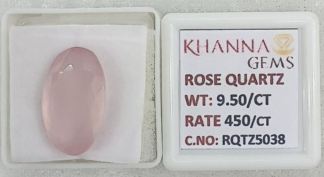 9.50/CT Healing Rose Quartz Stone with Govt. Lab Certificate-RQTZ5038