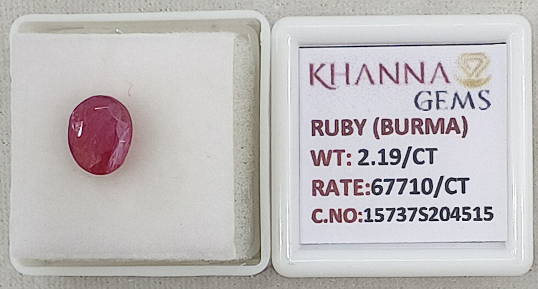2.19/CT Natural Old Burma Ruby with IIGJ Govt. Lab Certificate-15737S204515