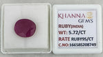 Load image into Gallery viewer, 5.72/CT Natural Ruby Stone with Govt. Lab Certificate-16658S208749