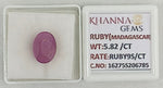 Load image into Gallery viewer, 5.82/CT Natural Ruby Stone with Govt. Lab Certificate-16275S206785