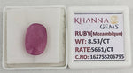 Load image into Gallery viewer, 8.53/CT Natural Ruby Stone with Govt. Lab Certificate-16275S206795