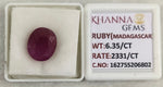 Load image into Gallery viewer, 6.35/CT Natural Ruby Stone with Govt. Lab Certificate-16275S206802