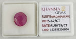 Load image into Gallery viewer, 5.62/CT Natural Ruby Stone with Govt. Lab Certificate-16275S206804