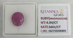 Load image into Gallery viewer, 4.94/CT Natural Ruby Stone with Govt. Lab Certificate-16275S206805