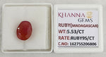 Load image into Gallery viewer, 5.53/CT Natural Ruby Stone with Govt. Lab Certificate-16275S206806