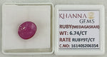 Load image into Gallery viewer, 6.74/CT Natural Ruby Stone with Govt. Lab Certificate-16140S206354
