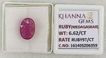 Load image into Gallery viewer, 6.62/CT Natural Ruby Stone with Govt. Lab Certificate-16140S206359