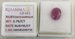 Load image into Gallery viewer, 3.76/CT Natural Ruby Stone with Govt. Lab Certificate-16658S208750