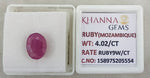 Load image into Gallery viewer, 4.02/CT Natural Ruby Stone with Govt. Lab Certificate-15897S205554
