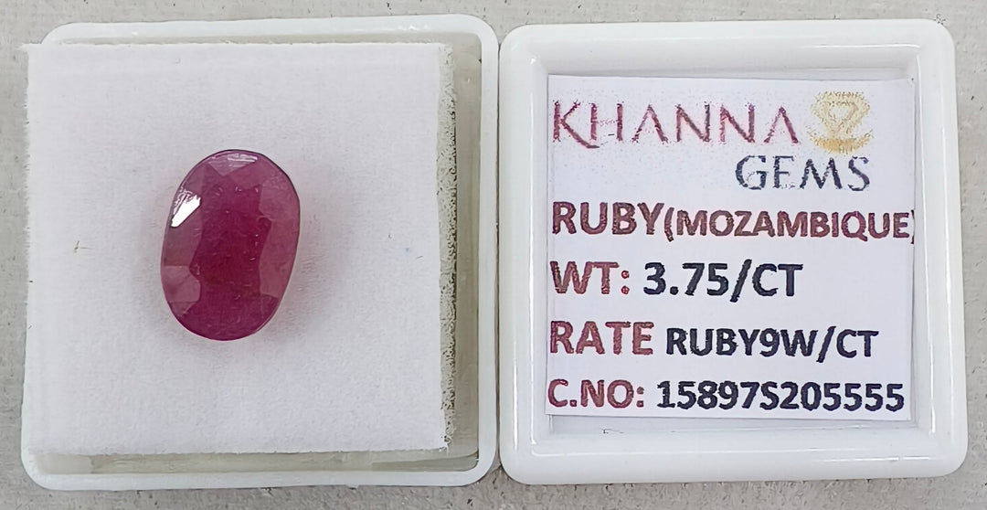 3.75/CT Natural Ruby Stone with Govt. Lab Certificate-15897S205555